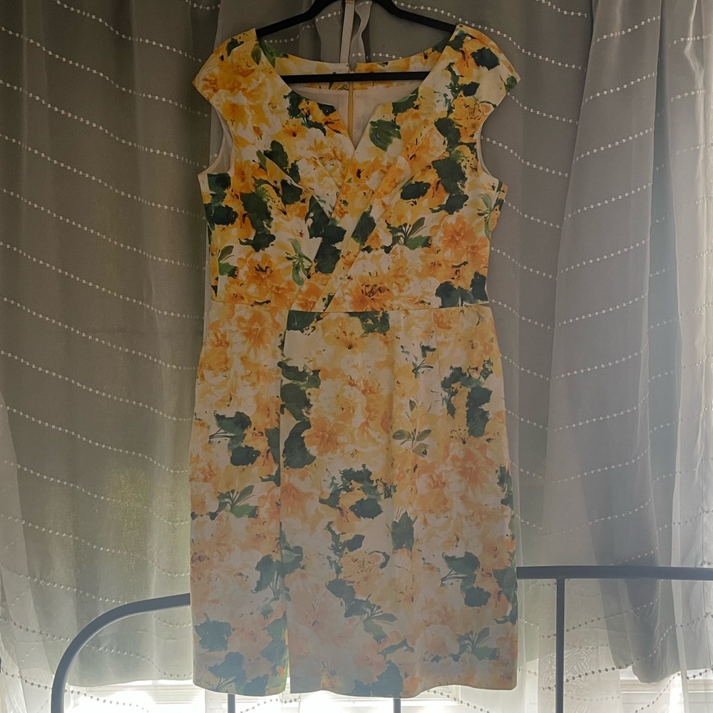 Floral Yellow and Green Dress